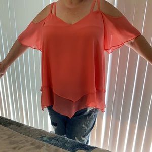 Torrid Coral Flutter Top